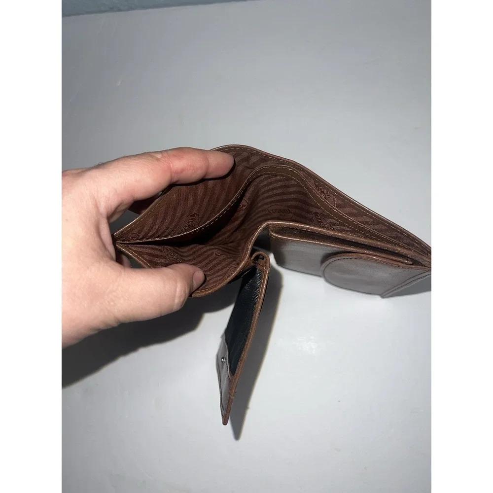 Fossil Mens Credit Card‎ Holder Wallet Brown Leather Bifold
